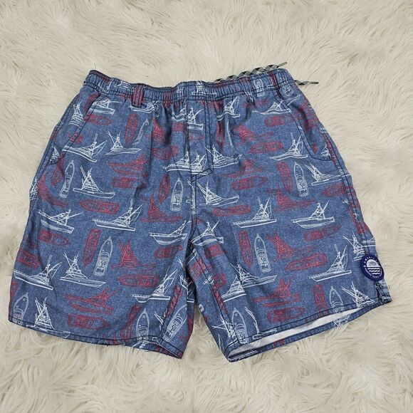 AFTCO YOUTH BOAT BAR SHORTS  Youth Size XL Blue Yaht Swim Trunks - Picture 4 of 8